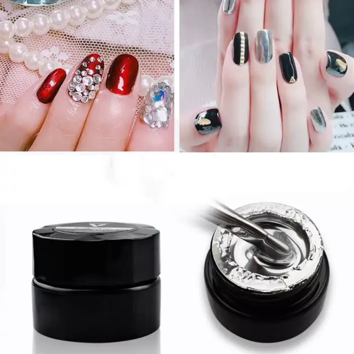VINtenstein-Verhéritage à Ongles en Gel Argenté