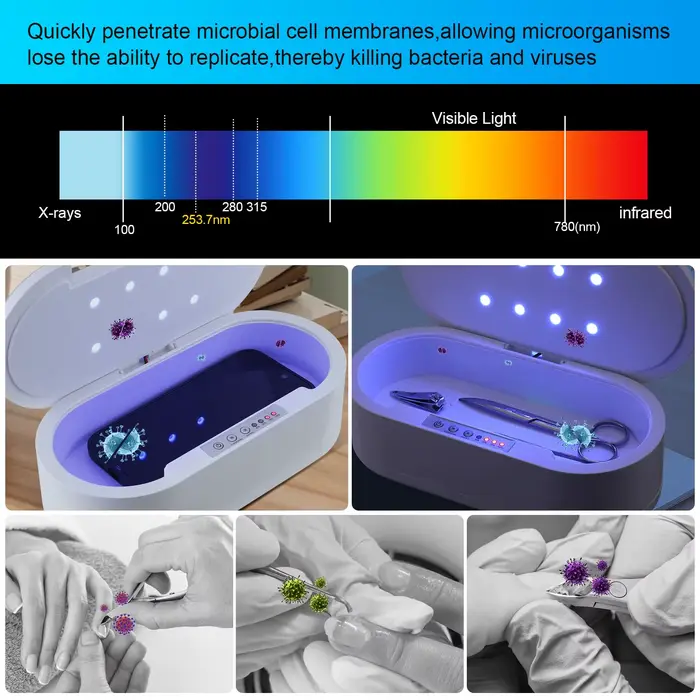 Boîte de désinfection à lumière ultraviolette pour salon de manucure