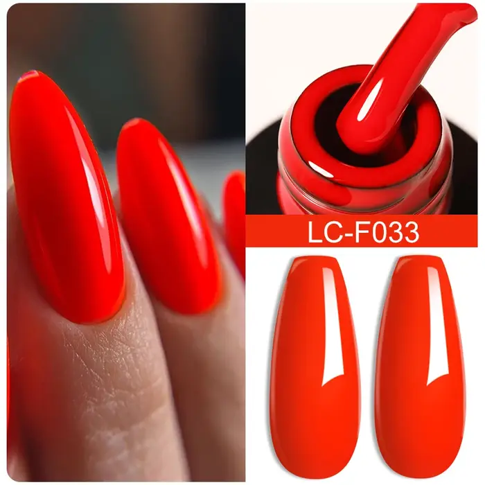 LILYCUTE vernis à ongles Gel Fluorescent Orange rouge néon couleur vive série d'été tremper pour manucure Nail Art