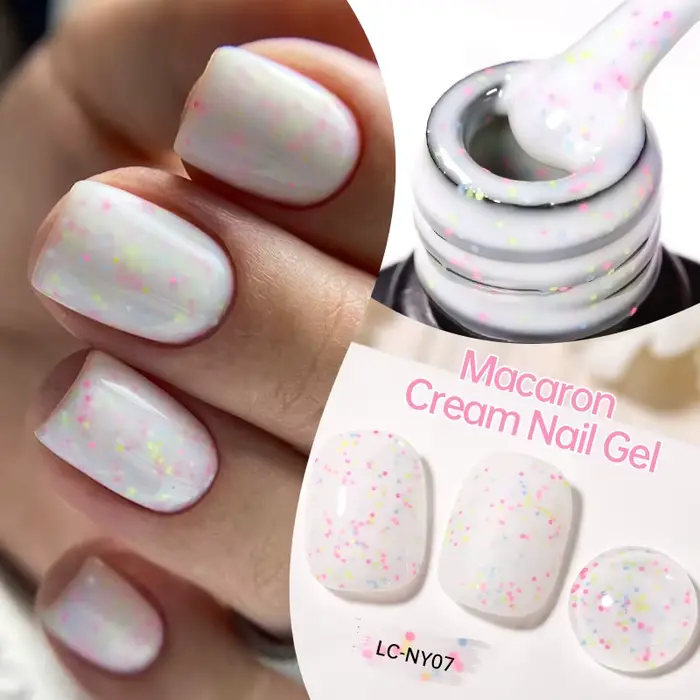 LILYCUTE 7ml Gel Crème Vernis à Ongles Macaron Paillettes Scintillantes Gel Semi-Permanent Nail Art Design Soak Off UV LED Gel Manucure