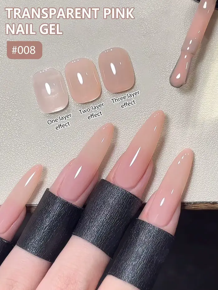 Vernis à ongles gel rose transparent 15ML