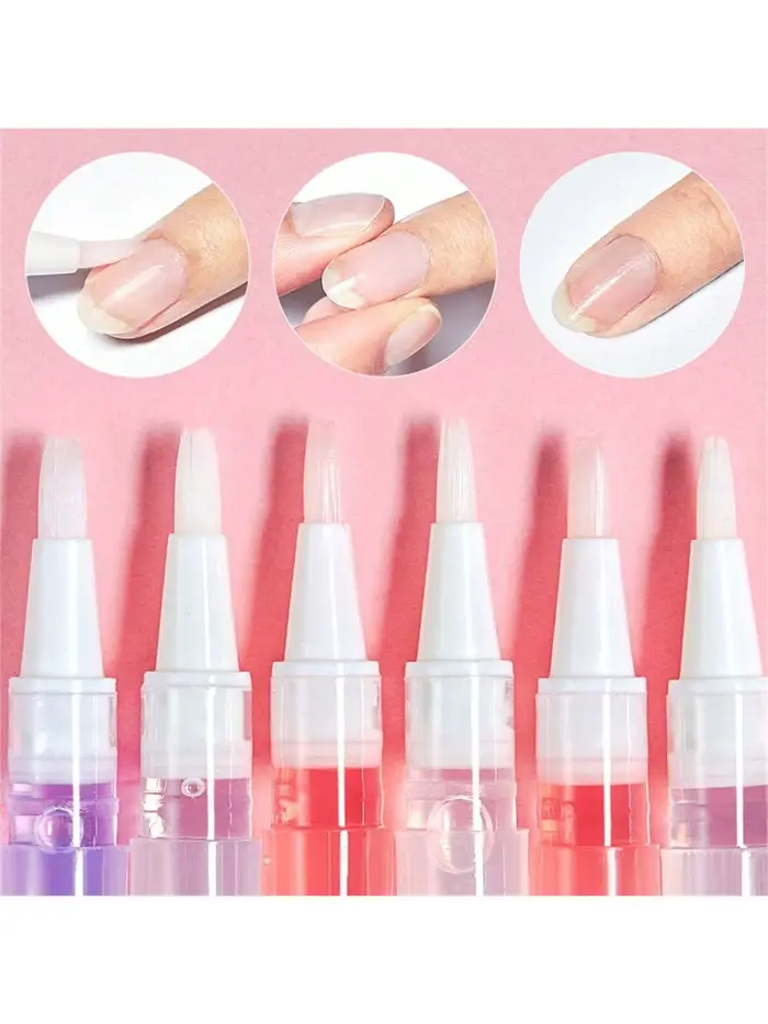 Stylo à huile pour nutrition des ongles, renforcement des ongles fins et croissance, 6 odeurs, trait