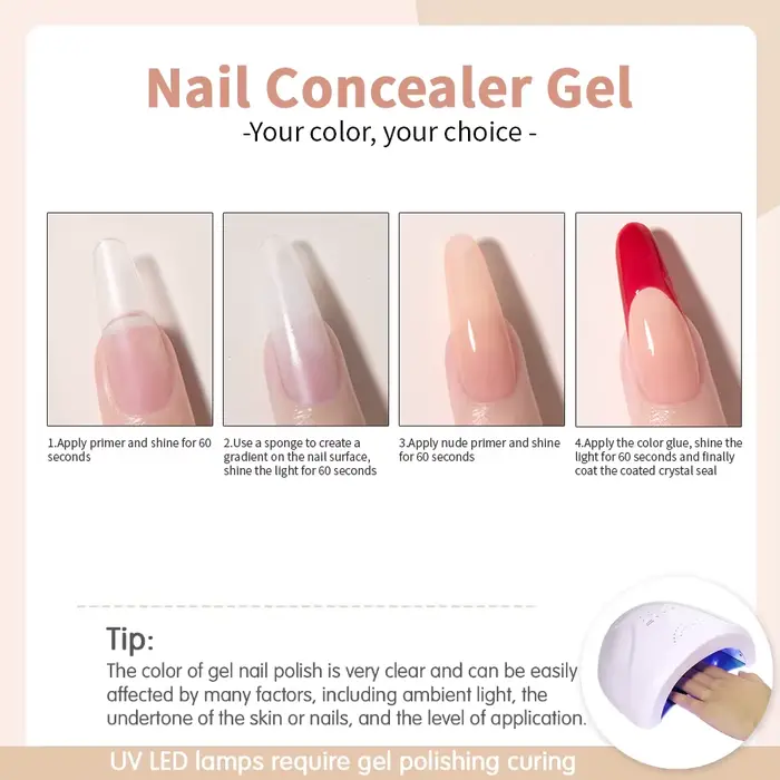 RS NAIL 5g Gel anti-cernes pour ongles vernis UV à tremper effet dégradé giflé laque correcteur colle