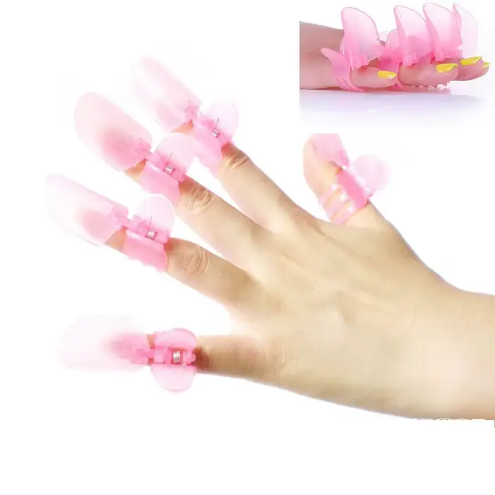 10 pièces/ensemble rose manucure doigt housse de Protection vernis bouclier Protection Clip protecte
