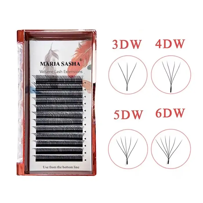 MARIA floraison automatique W forme Bloom 3D 4D 5D 6D ventilateurs préfabriqués vitesse Extensions de cils lumière douce