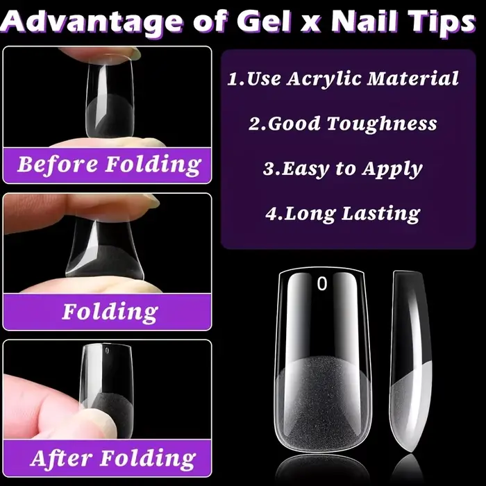 Faux ongles carrés moyens