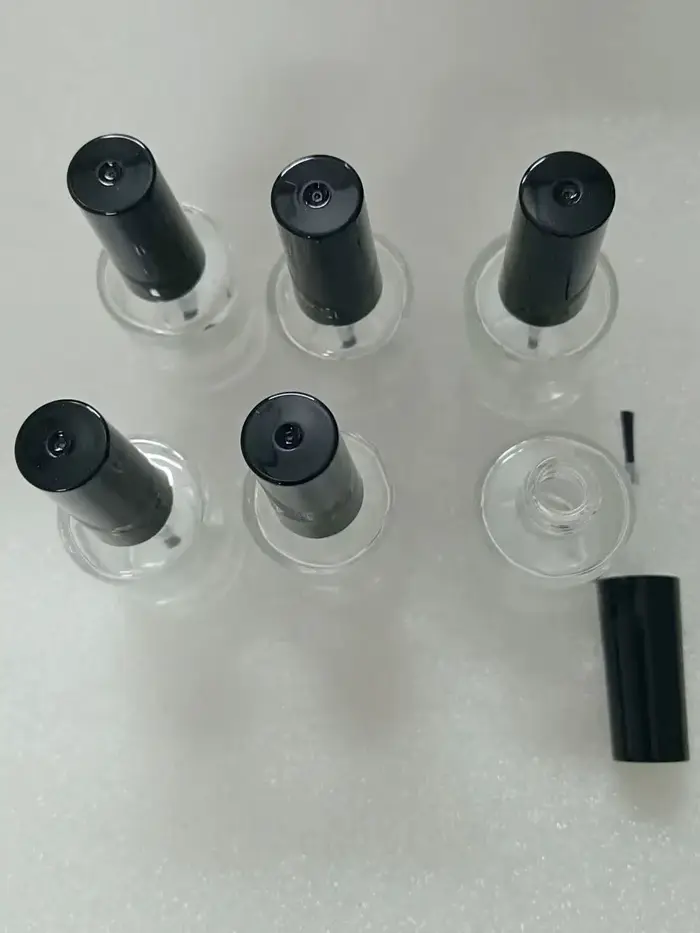 6 flacons vides en verre de 13 ml pour vernis à ongles avec couvercle à pinceau, petits contenants r