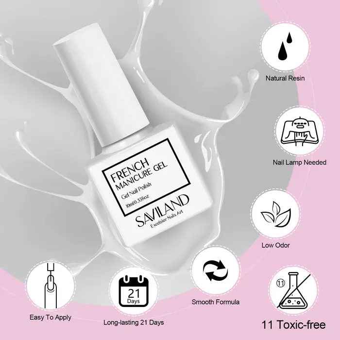 SAVILAND 10ml blanc Gel vernis à ongles Extension française UV LED Gel pointe