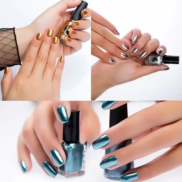 Verhéritage à ongles couleur métal semi-continu