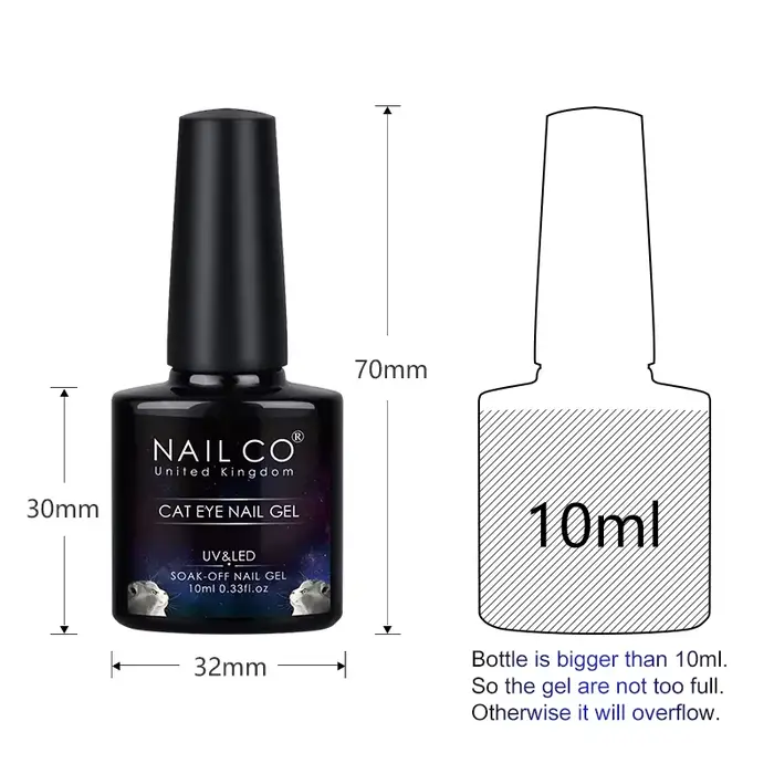 NAILCO Vernis Gel Transparent Effet Œil de Chat Magnétique Semi-Permanent UV pour Ongles