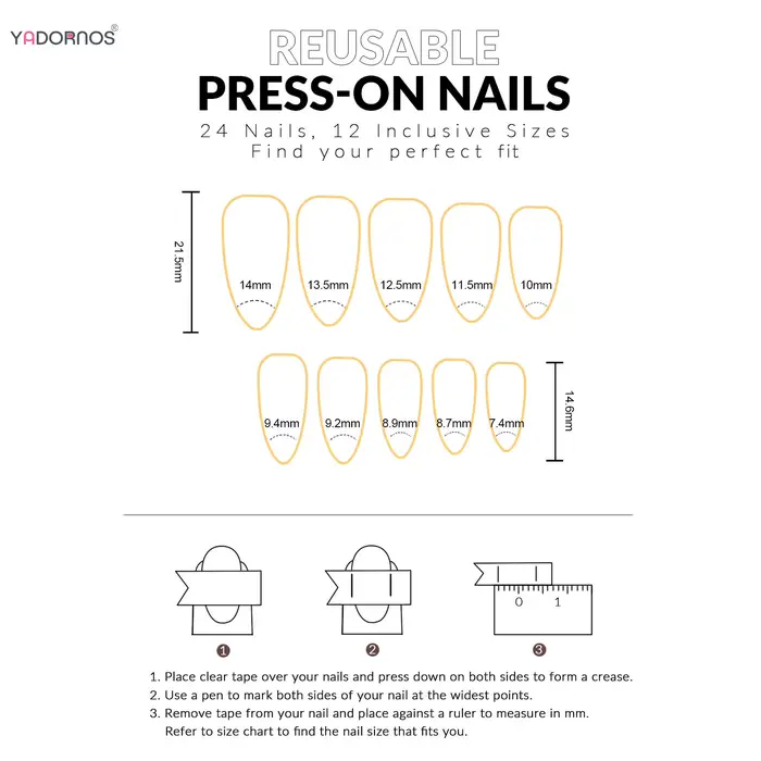 30 faux ongles créatifs motif notes de musique