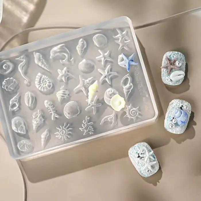 Moule à ongles en silicone Océan d'été