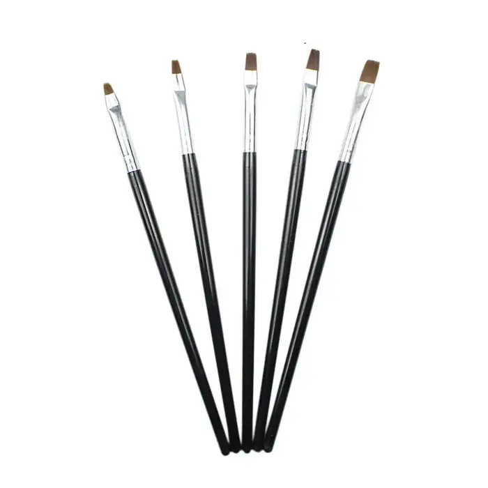 Kolinsky – ensemble de pinceaux plats pour Nail Art, 5 pièces, dégradé acrylique, constructeur de Ge