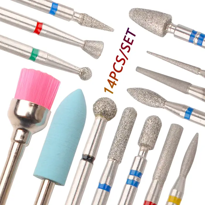 Lot de 14 embouts pour ponceuse à ongles