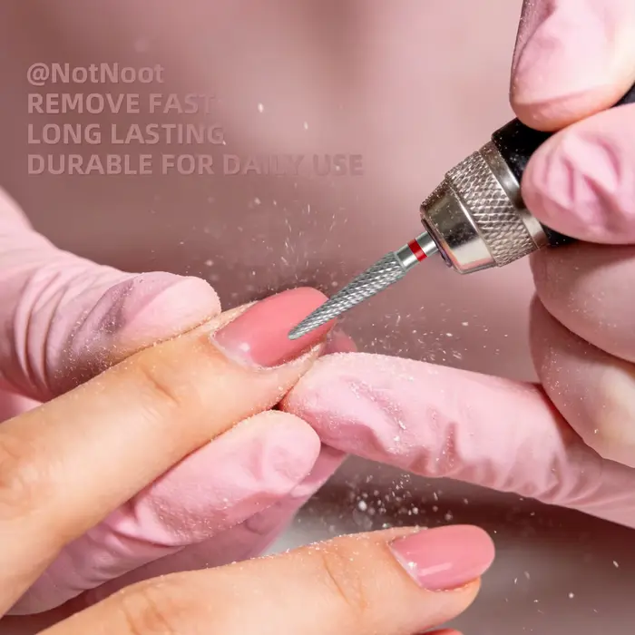 Fraise de sécurité pour ongles en carbure de tungstène argenté 3/32 po pour le nettoyage des cuticules et le retrait du gel