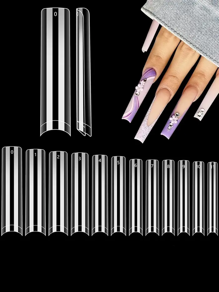20/100/200/400/1000 pièces pointes d'ongles cercueil clair 10 tailles