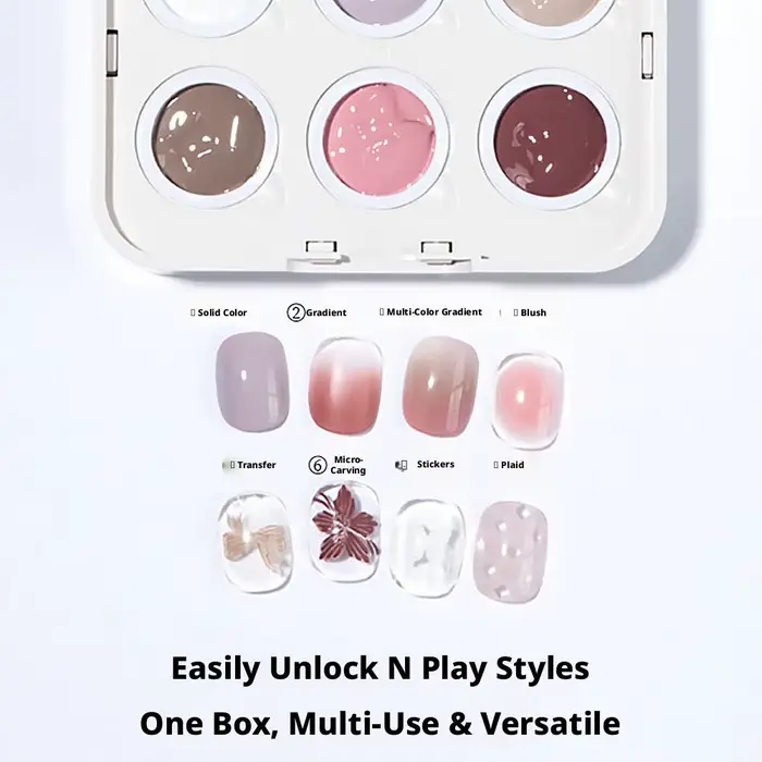 Vernis à ongles gel 6 couleurs rose effet patiné avec coussin d'air