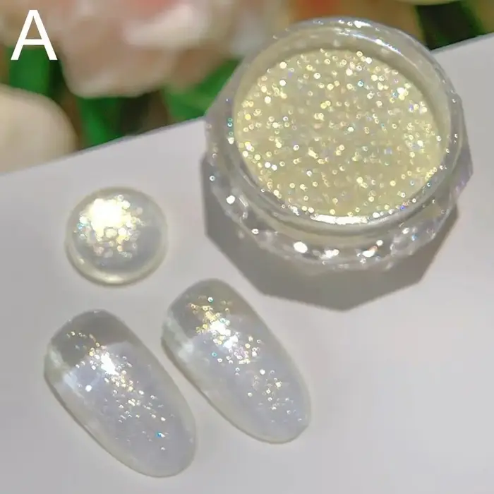 Poudre à ongles effet perle, miroir aurore chromé, sirène, poudre d'art pour ongles, arc-en-ciel AB,