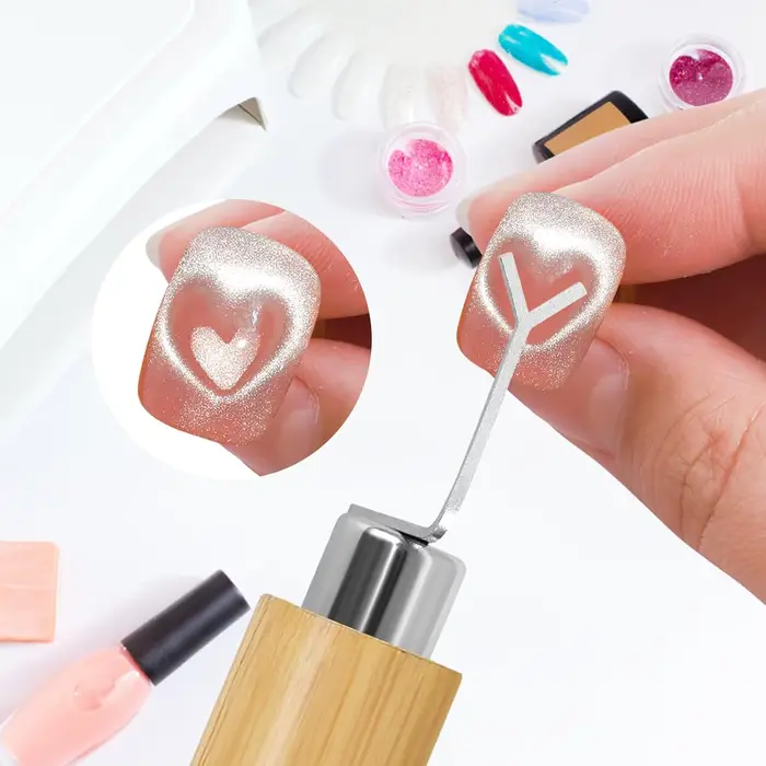 Ensemble d'aimants pour ongles en forme de Y, bâton magnétique cylindrique pour créer un œil de chat
