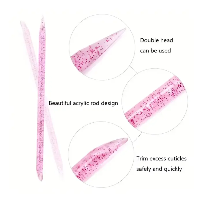 10/50/100 pièces bâton de cristal réutilisable Double extrémité Nail Art poussoir à cuticules outil 