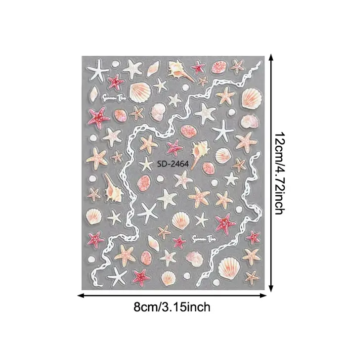 Autocollants pour ongles en coquillage d'étoile de mer