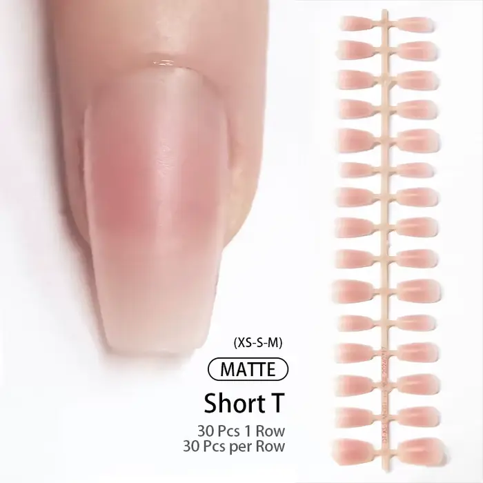 30 pièces mat nu faux ongles mode presse sur Extension rapide portable