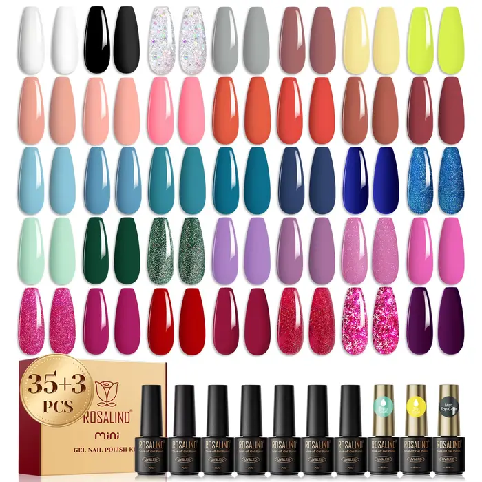 ROSALIND – ensemble de vernis à ongles en gel de couleur scintillante