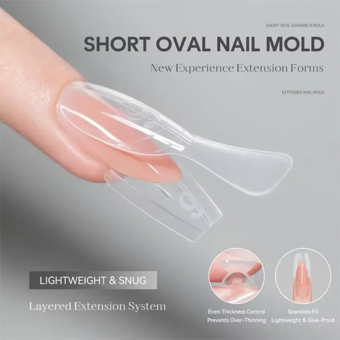 240 faux ongles ovales ultra-fins sans trace