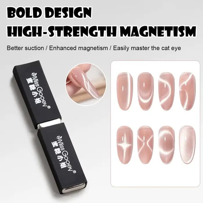 Outil magnétique puissant à double tête pour effet œil de chat, avec capuchon de protection, pour ma