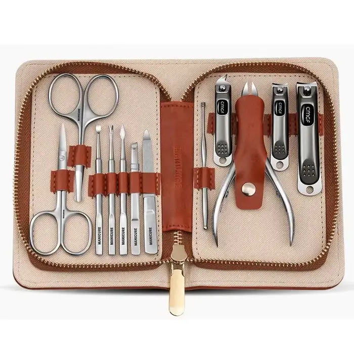 Kit de Manucure avec Coupe-Ongles Gris Morandi
