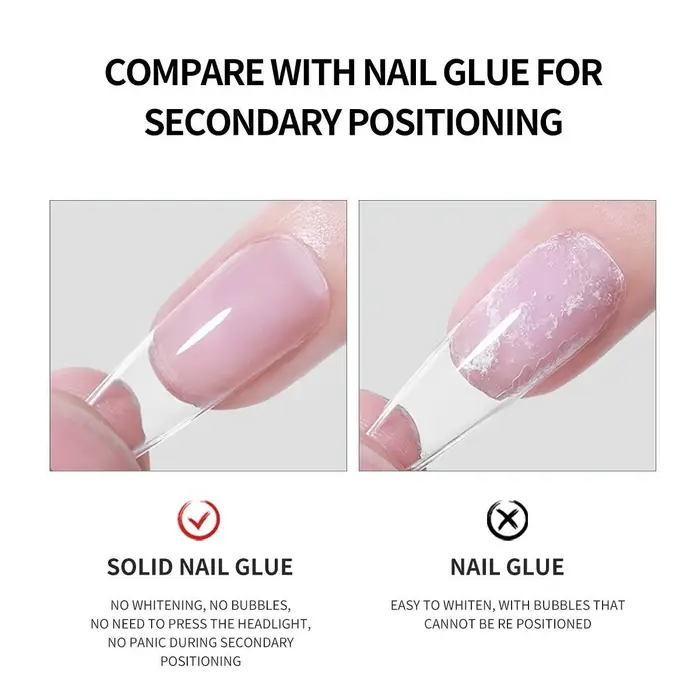 Colle à ongles solide, gel pour faux ongles à presser, gel à ongles résistant pour extension de manucure, colle adhésive pour faux ongles, longue durée