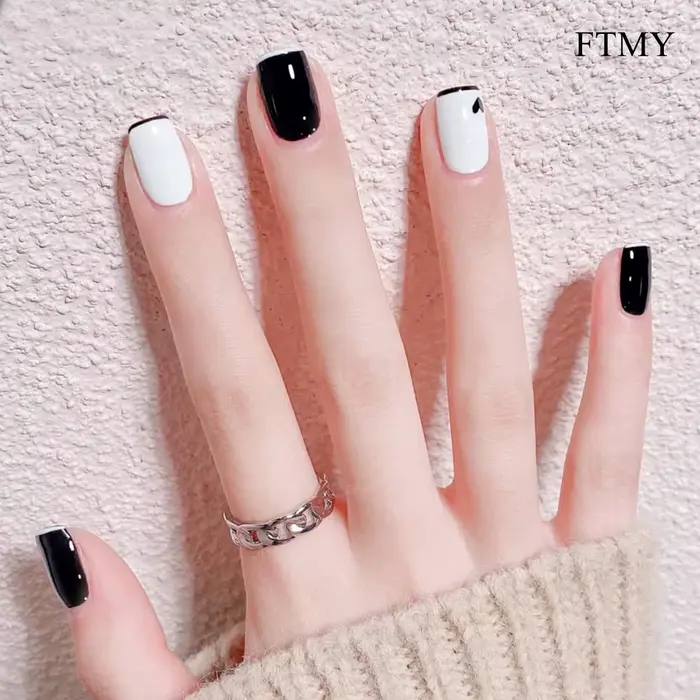 Ensemble de vernis à ongles Gel noir et blanc