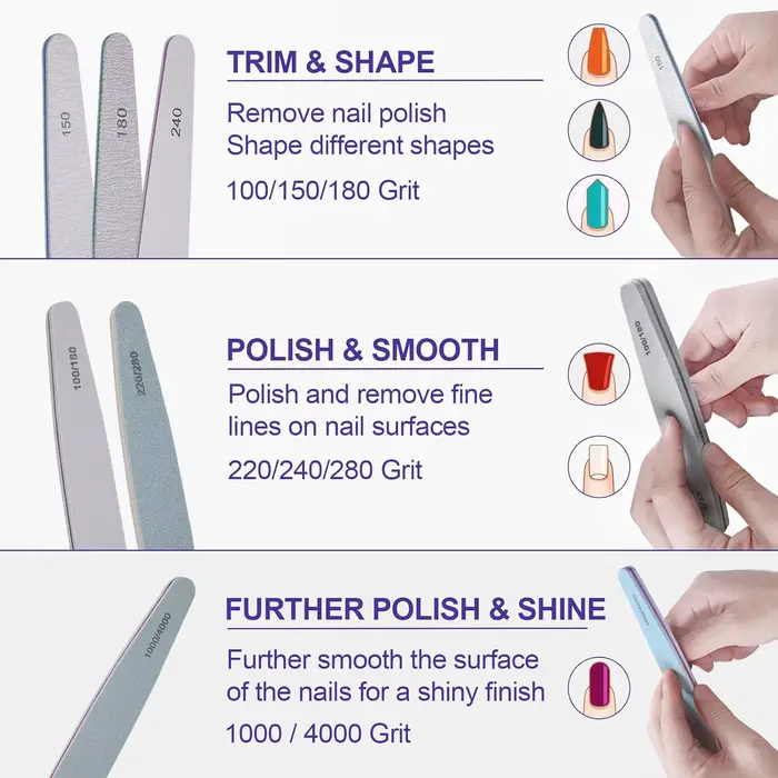Ensemble de limes à ongles professionnelles