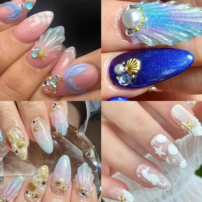 Ongles art strass 1 boîte or argent métal Rivets
