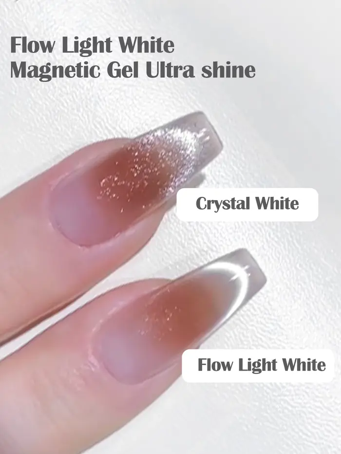 Vernis à ongles gel magnétique blanc ultra brillant MTSSII Flow Light 10ml