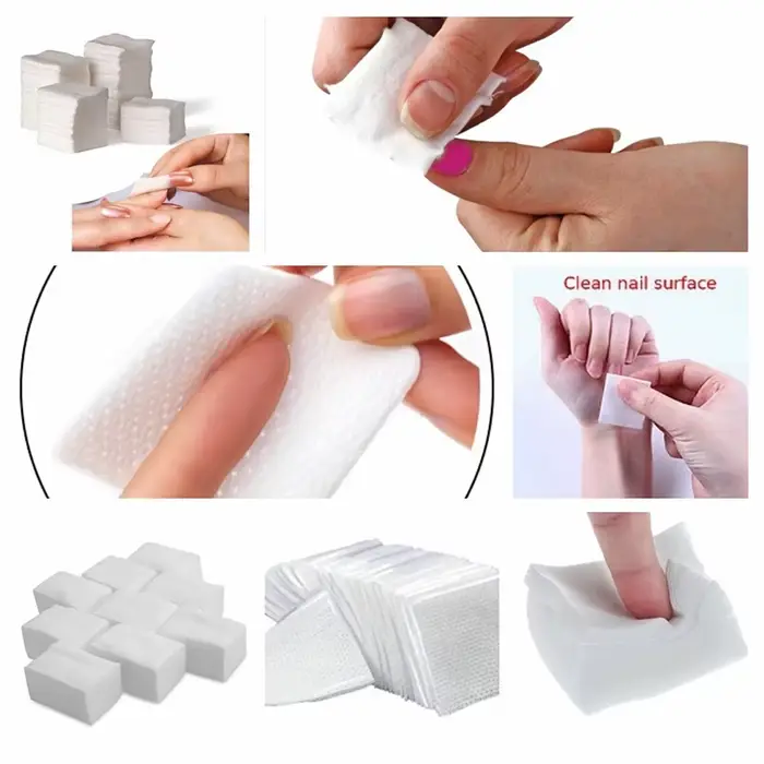 Lingettes dissolvant de vernis à ongles non pelucheuses