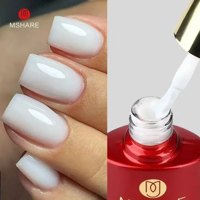 MSHARE lait blanc laiteux Base Gel vernis Camouflage couleur caoutchouc