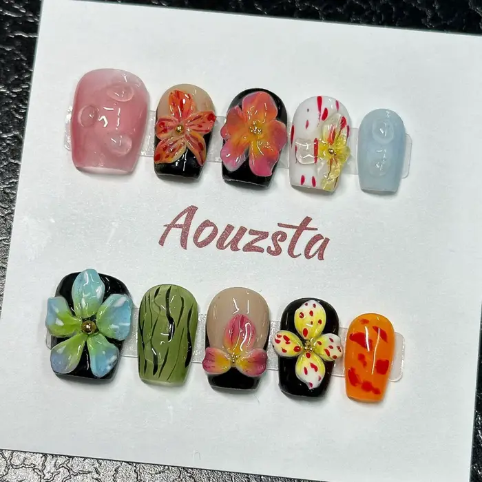 Faux ongles à pression faits à la main