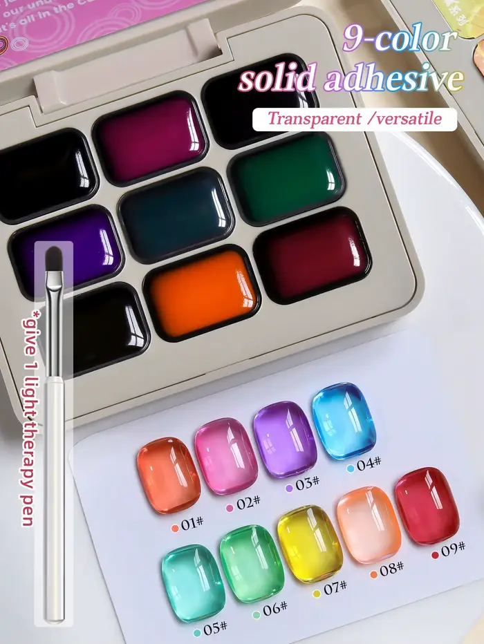 Ensemble de 9 pièces de vernis à ongles de couleur d'art d'ongle de printemps 2025