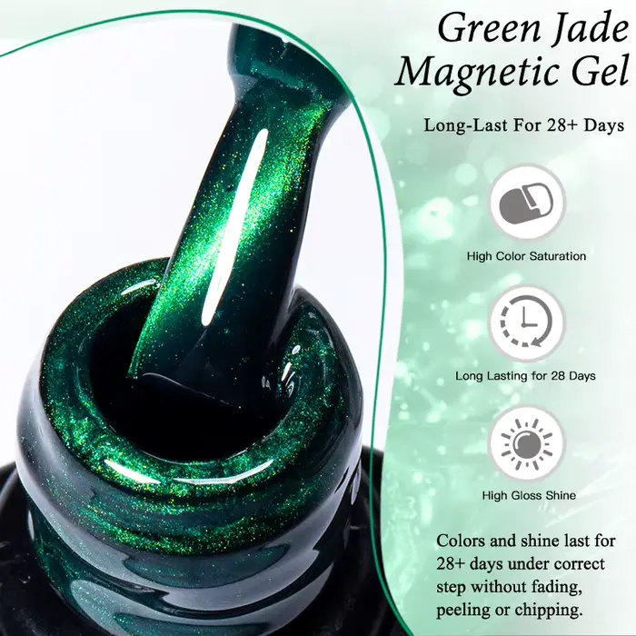 Vernis à ongles gel magnétique Green Jade Cat
