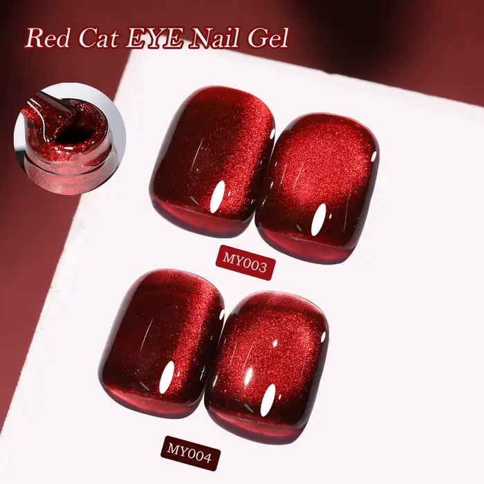 Gel magnétique rouge effet œil de chat pour ongles des orteils