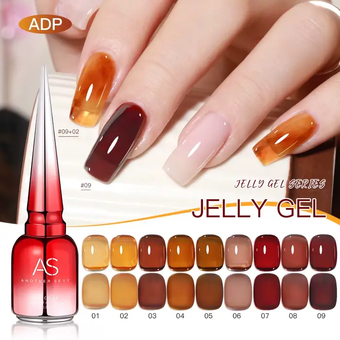 AS 15ml translucide ambre Gel Vernis à ongles couleur marron