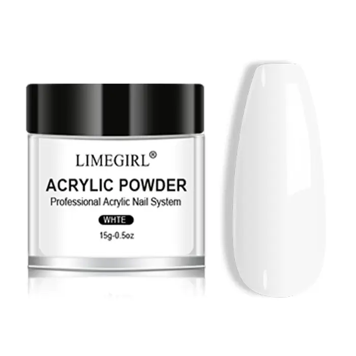 LIMEGIRL 5 couleurs poudre acrylique pour ongles professionnel rose clair blanc nu polymère pour Ext