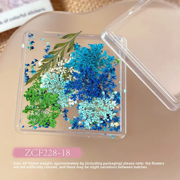 1 boîte de fleurs séchées 3D de style japonais pour la décoration des ongles