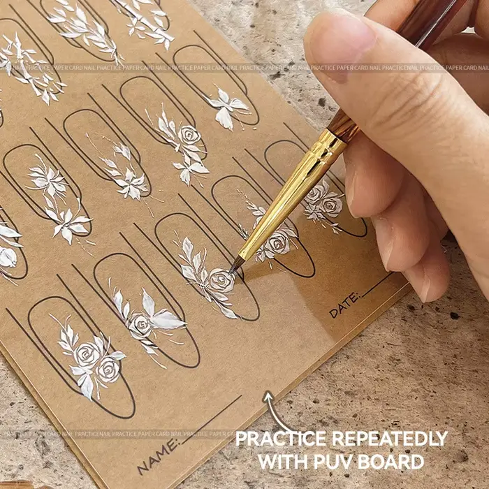 Ensemble de livres de modèles en papier pour pratique du Nail Art