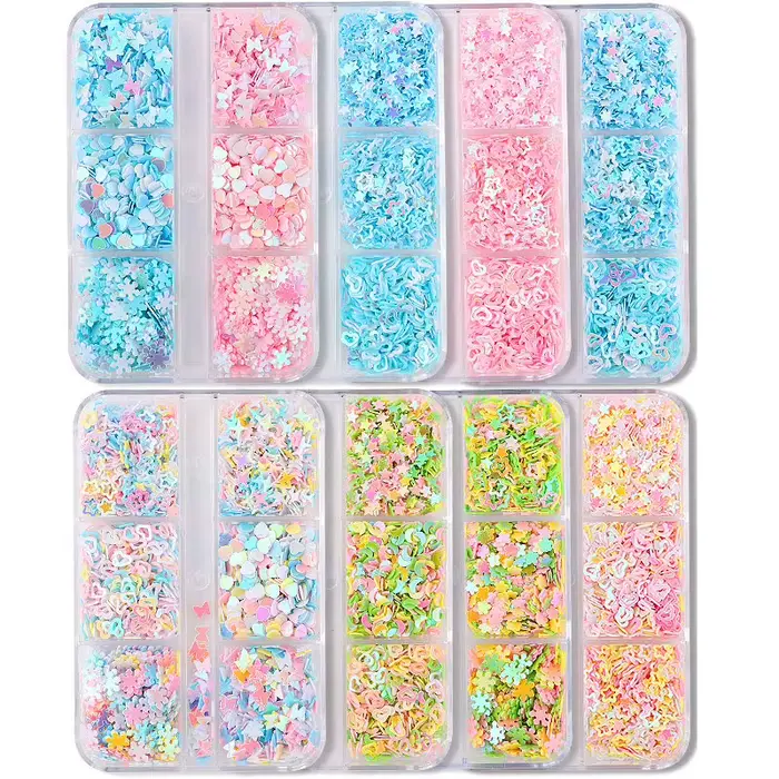 1 boîte papillon coeur étoile diverses formes Nail Art paillettes ongles paillettes flocons bricolag