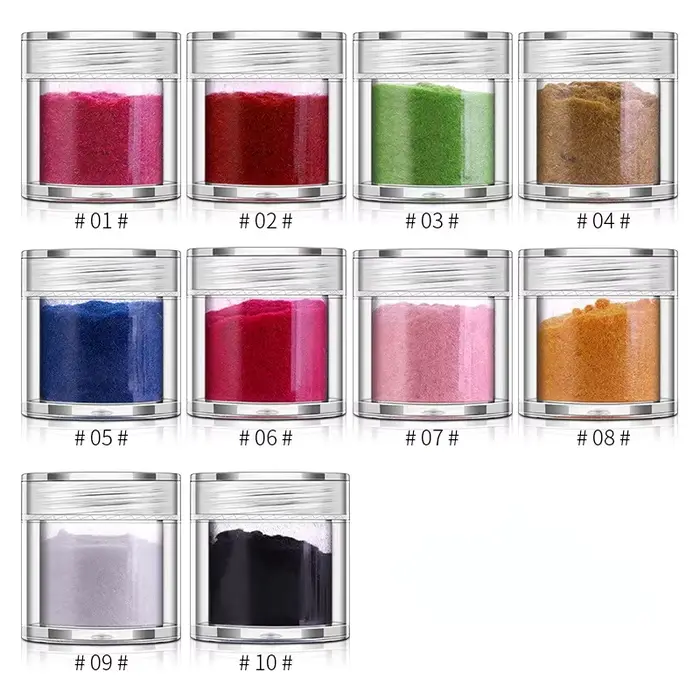 10 couleurs hiver Nail Art accessoires velours paillettes ongles en peluche poudre bricolage