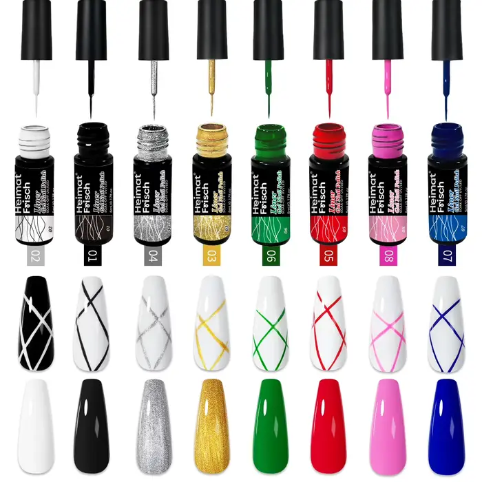 Heimat Frisch Lot de 4 vernis à ongles en gel pour nail art et manucures françaises