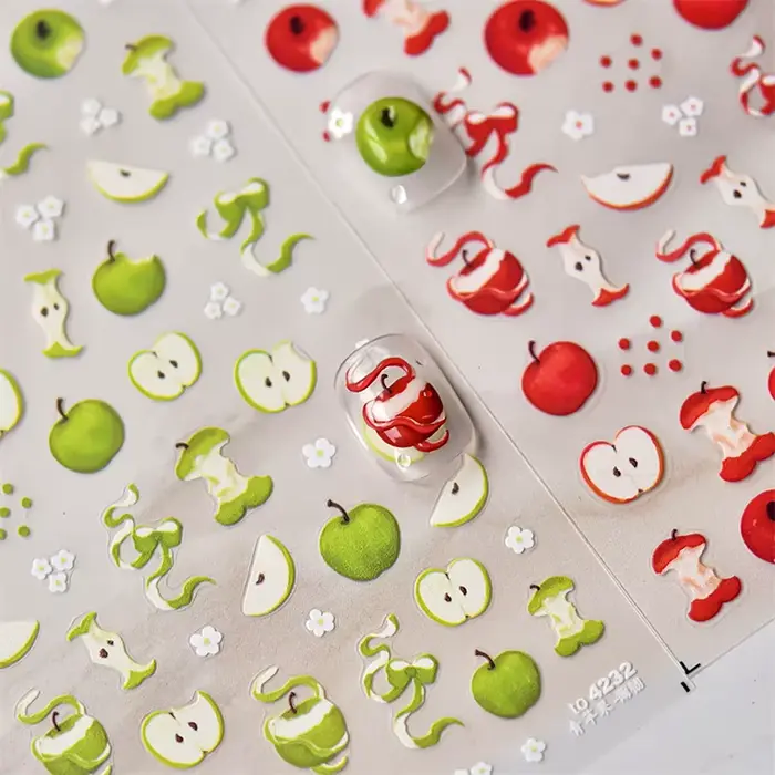 Autocollants pour ongles en gelée de fruits mignons 5D