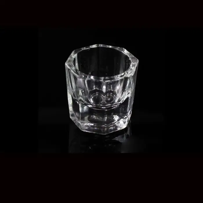 Récipient Octogonal en Verre pour Liquide, Outil de Nail Art Assad, Verrerie, Coupe en Clip, Outils